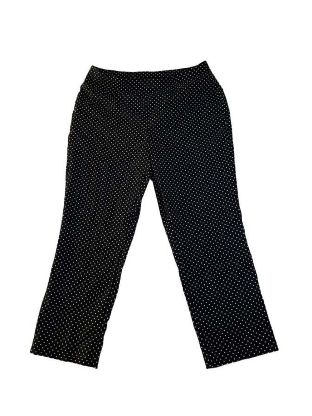 Chico's So Slimming Black and White Polka Dot Crop Pants Size 0